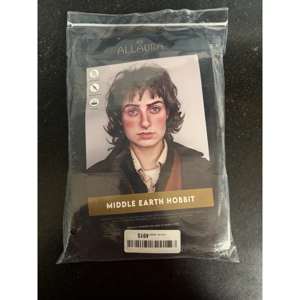 ALLAURA Middle Earth Hobbit Wig Frodo Bilbo Baggins Realistic Brown Cosplay Hair